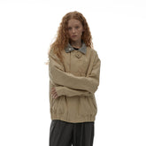 Unisex Jacket Vintage Baggy Coat Men's and Women's Stand Collar Jacket